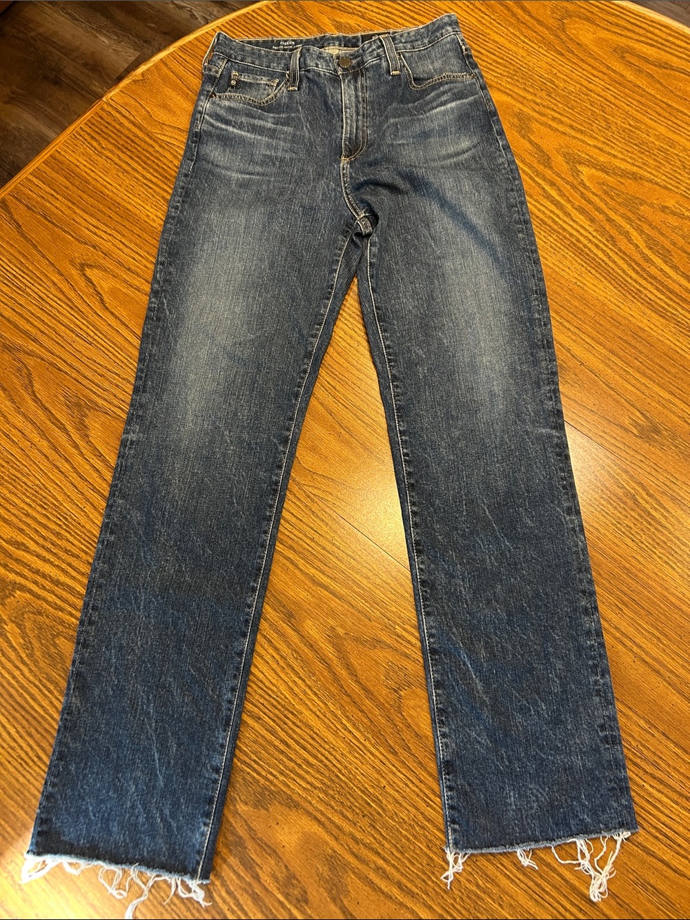 Womens AG Adriano Goldschmied Alexxis High Rise Vintage Straight Jeans Raw Hem